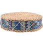 ABOOFAN Meditation Floor Cushion Straw Woven Round Seat Pad 30cm Diameter X 7cm Height Blue Husk Cushion for Yoga, Tatami, Balcony, Indoor Sitting