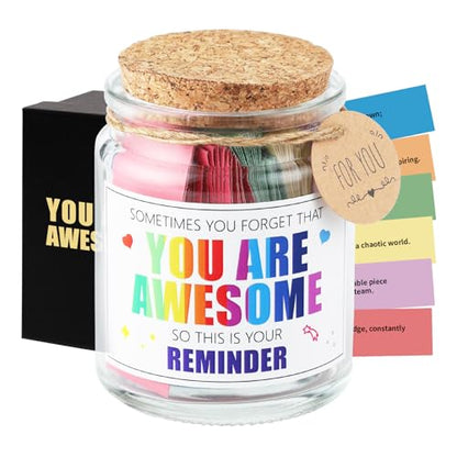 You are Awesome Jar-Motivational Positive Affirmation Cards,Self Care Thoughtful Encouragement Inspirational Gifts for Women Men Teen Girls Daughter Son Friends Coworker,Thank You Appreciation Gifts - style: You are Awesome