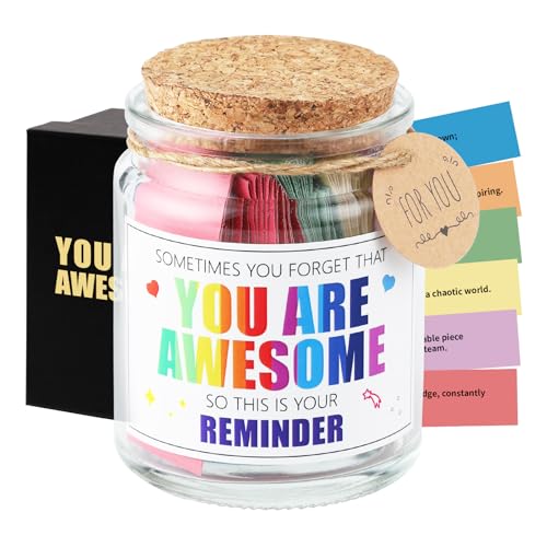 You are Awesome Jar-Motivational Positive Affirmation Cards,Self Care Thoughtful Encouragement Inspirational Gifts for Women Men Teen Girls Daughter Son Friends Coworker,Thank You Appreciation Gifts - style: You are Awesome