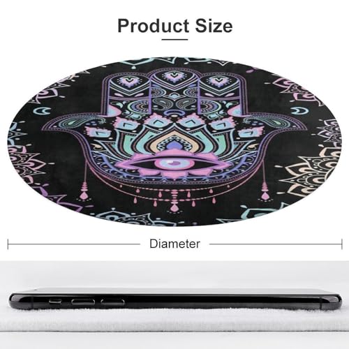 Hamsa Hand of Fatima Meditation Mandala Ultra Soft Non-Slip Area Rugs Indoor Coral Velvet Floor Mat Short Flannel Carpet for Living Room Bedroom Dining Room