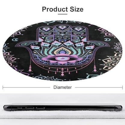 Hamsa Hand of Fatima Meditation Mandala Ultra Soft Non-Slip Area Rugs Indoor Coral Velvet Floor Mat Short Flannel Carpet for Living Room Bedroom Dining Room