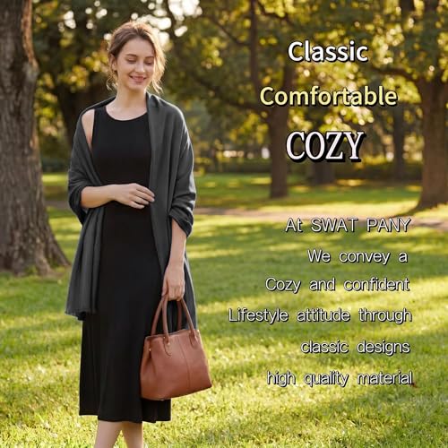 Pashmina shawls and wraps for Evening Dresses Scarf for Women Winter Shawl Wraps for Women Weedings - color: Dark Grey