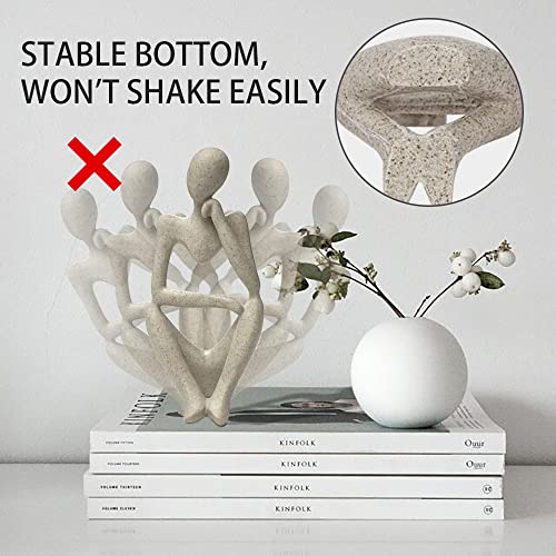 prosfalt Sandstone Resin Thinker Style Abstract Sculpture Statue Collectible Figurines Home Office Bookshelf Desktop Decor(Sandstone - Right Reverie) - color: Sandstone - Right Reverie