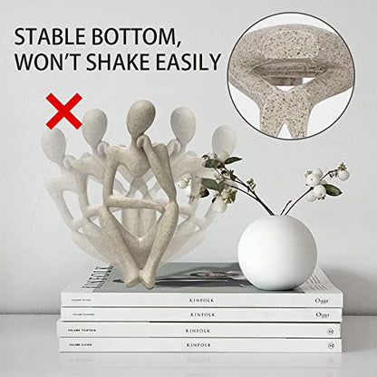 prosfalt Sandstone Resin Thinker Style Abstract Sculpture Statue Collectible Figurines Home Office Bookshelf Desktop Decor(Sandstone - Right Reverie) - color: Sandstone - Right Reverie