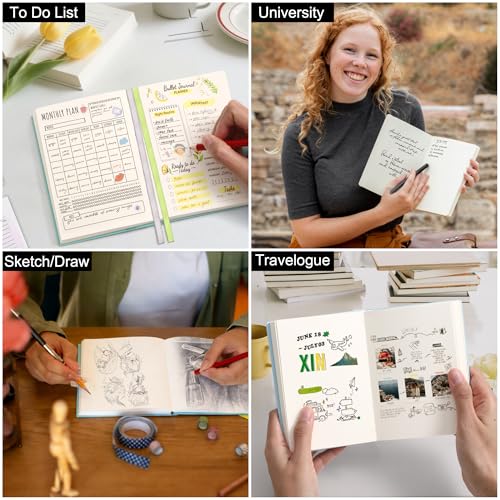 Thick Blank Journal Notebook 400 Pages 3.9 × 5.5 No Lines Soft Leather Blank Notebook for Women Drawing Book Memo Writing Sketch Diary Notebook- Upgrade100GSM Paper (Lemon Yellow-400 Page) - color: Lemon Yellow-400 Page
