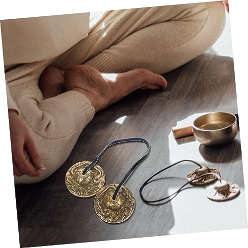 1pc Nepalese Handmade Meditation Cymbal Bell for Yoga and Mindfulness Practices with Storage Bag Lightweight Religious Percussion Instrument