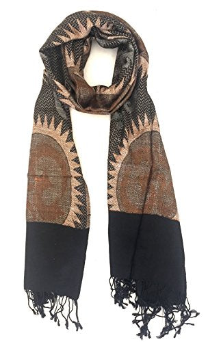 OMA® Om Spiritual Meditation Shawl Scarf With Sanskrit Holy Mantra Reversible Double Weave