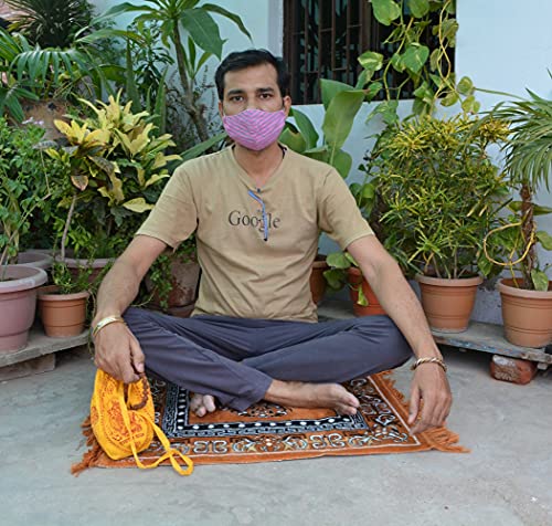 Pooja Aasan in Stylish Velvet for puja and Meditation, Mattress Met | Puja Cloth/Pooja Aasan/Car Seat Cover/Sofa Set Mat 20" inch