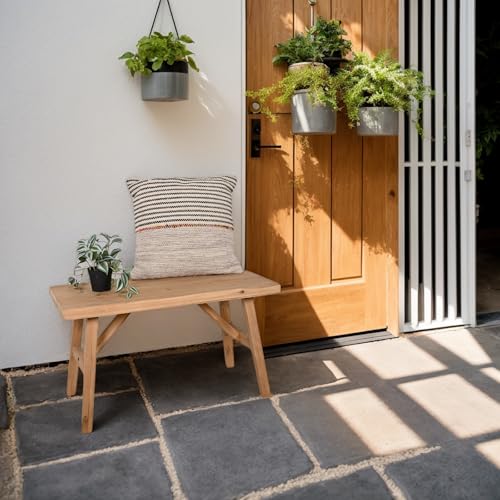 SwallowLiving 30" Solid Wood Entry Bench - Rustic Farmhouse Style Hallway Seating for Living Room, Dining Room Entryway - Handcrafted Natural Finish - color: Nature, size: 30 Inch