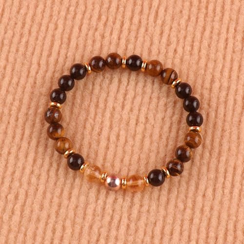 KSQS Healing Stone Bead Bracelet for Women, Natural Gemstones Balance Protection Bracelet, Spiritual Crystal Beads Bracelet Anxiety Relief with Meaning Card - style: Confidence