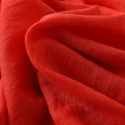Pashmina Shawl Party Wraps Evening Dress Bridesmaid Long Cotton Scarves for Wedding - color: Pure Red 5