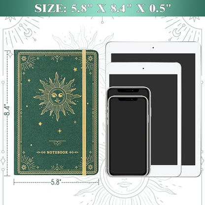 Artfan Ruled Notebook/Journal – Premium Thick Paper Faux Leather Classic Writing Notebook with Pocket + Page Dividers Gifts, Banded, Large, 144 Pages, Hard Cover, Lined (5.8 x 8.4) - Dark Green - color: Dark Green