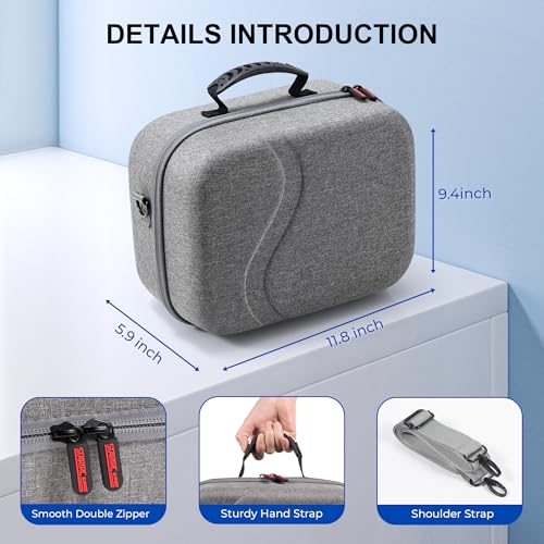 STARTRC GAMES Carrying Case for Meta Quest 3, Large Travel Case Compatible with BOBOVR S3 Pro/KIWI Design Battery Head Strap and Other Accessories, Hard Shell Travel Bag for Oculus Quest 3 - color: Gray