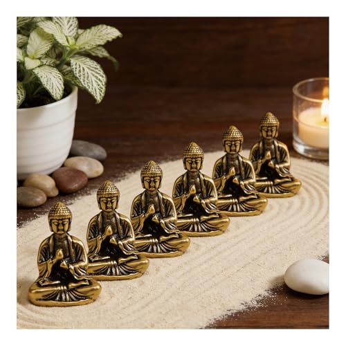 6 Pcs Mini Buddha Figures，Small Buddha Statue
