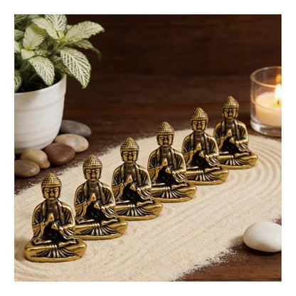 6 Pcs Mini Buddha Figures，Small Buddha Statue