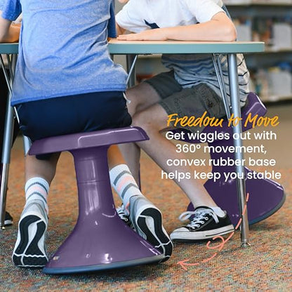 ECR4Kids ACE Active Core Engagement Wobble Stool, 15-Inch Seat Height, Flexible Seating, Eggplant - color: Eggplant