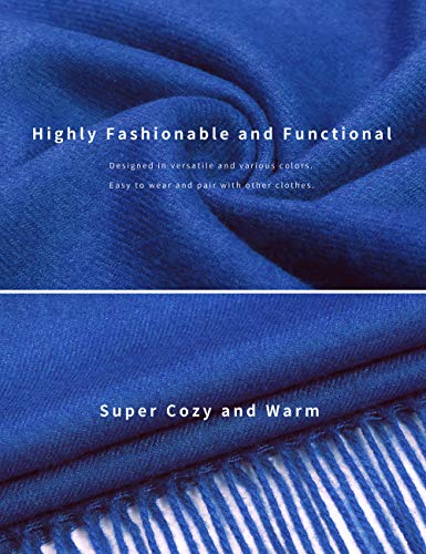 Pashmina Shawl Women Winter Scarf Warm Wedding Wraps Ladies Scarves for Evening Dresses - color: Royal Blue