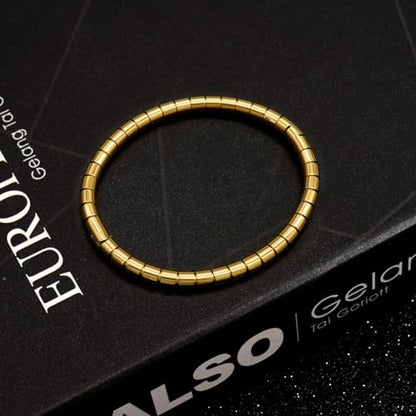 Stainless Steel Bamboo Design Bracelet Titanium Steel Bangle - color: Gold