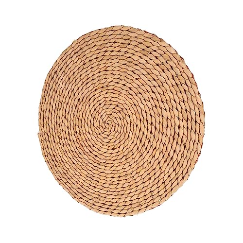 PRETYZOOM Thickened Woven Yoga Meditation Cushion Pad for Outdoor Picnics Natural Straw Floor Mat Comfortable Seating for Home and Garden Use Thick