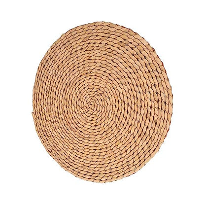 PRETYZOOM Thickened Woven Yoga Meditation Cushion Pad for Outdoor Picnics Natural Straw Floor Mat Comfortable Seating for Home and Garden Use Thick
