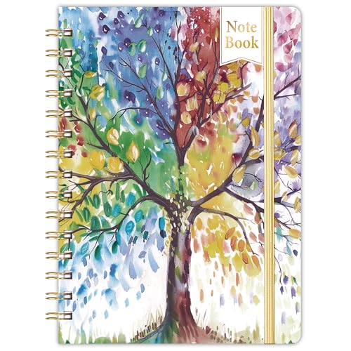 Ruled Notebook/Journal - Lined Journal, 8.5" X 6.4", Ruled Spiral Notebook/Journal, Banded with Waterproof Hardcover, Exquisite Inner Pocket for School, Office & Home - color: Multi