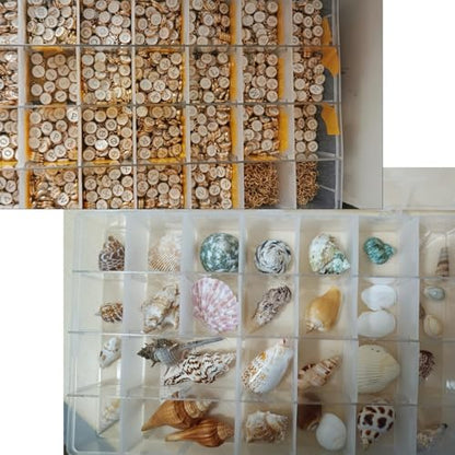 Xiaoyztan Clear Plastic Organizer, 18 Fixed Grids, Jewelry Box Bead Storage Container for Small Parts, Fishing Tackle, DIY Crafts, and Earrings, Overall 8 x 4.7 x 1.3 Inch, 2Pcs - size: 8.0x4.7x1.3 in