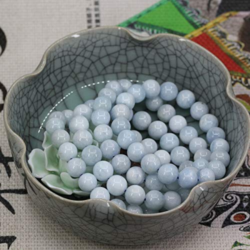 Amandastone Natural Gemstone 10mm Round Beads Stretch Bracelet 7 Inch - color: Green White Jasper