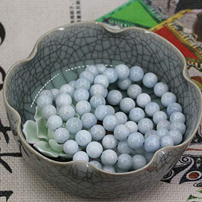 Amandastone Natural Gemstone 10mm Round Beads Stretch Bracelet 7 Inch - color: Green White Jasper
