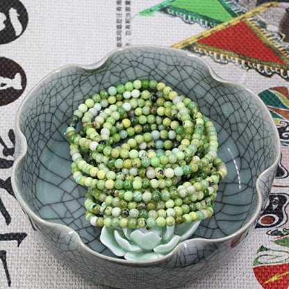 Keleny Gem Semi Precious Gemstones 4mm Round Beads Crystal Stretch Bracelet 7 Inch Unisex - color: Australian Chrysoprase
