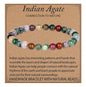 LPBeads Handmade Natural Gemstone Stretch Elastic Bracelet Healing Crystal Round Stone Beads Jewelry Gifts for Women Men - color: Indian Agate, size: 6mm