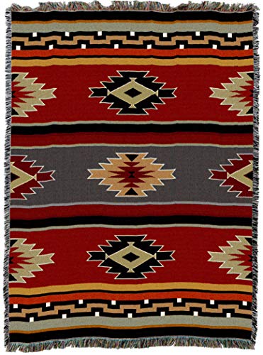 Pure Country Weavers Kaibab Blanket XL - Southwest Native American Inspired - Gift Tapestry Throw Woven from Cotton - Made in The USA (82x62) - size: X-Large