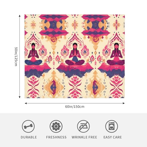 Yoga Meditation Prints Blankets Throws - Lightweight Warm Comfortable Soft Durable Home Practical Rest Outdoor