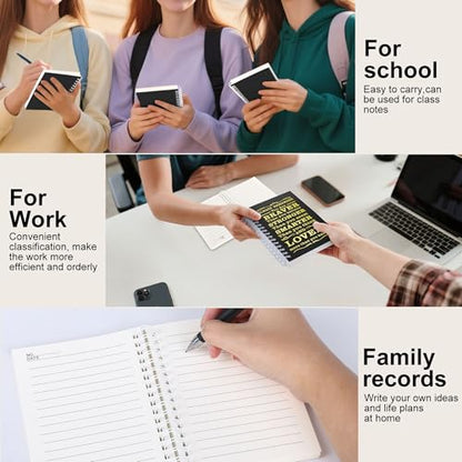 3Pcs A6 Spiral Notebook,Inspirational Journal,Motivational Journal for Women Men,Spiral Journal Notebook College Ruled Daily Diary for School,Travel,Business,Work (3Pcs-A6 Always Black) - color: 3pcs-a6 Always Black