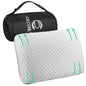 Crisonky Travel and Camping Pillow- Compressible Medium Firm Memory Foam Pillow with Carry Bag for Backpacking & Airplane, Lumbar Support. Breathable Cooling Fabric, Washable Pillowcase (Royal Silver) - color: Royal Silver