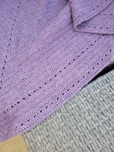 Triangle Shawl Wrap, Lavender Purple, Alpaca & Wool, Hand Crochet Prayer Shawl, Rustic Texture