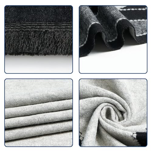 QIUTIMIY Pashmina Shawl Wraps for Womens Winter Scarf Reversible Pattern Designer Ladies Shawls and Wraps for Evening Dresses - color: Flower11-black White