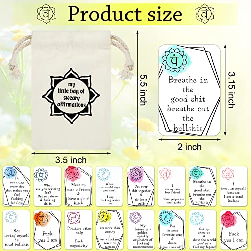 Geyee 32 Pcs Affirmation Cards for Women Funny Gift Encouragement Motivational Positive Swear Inspiration Self Affirmation Cards for Self Improvement Anxiety Relief