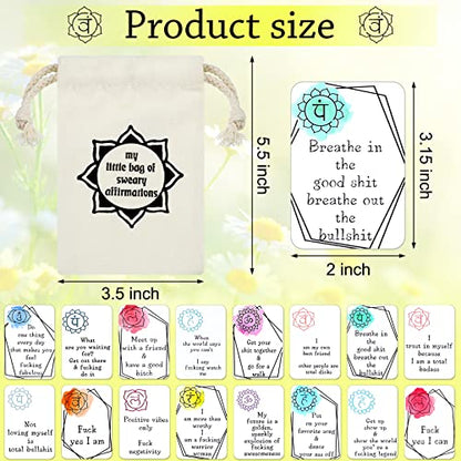 Geyee 32 Pcs Affirmation Cards for Women Funny Gift Encouragement Motivational Positive Swear Inspiration Self Affirmation Cards for Self Improvement Anxiety Relief