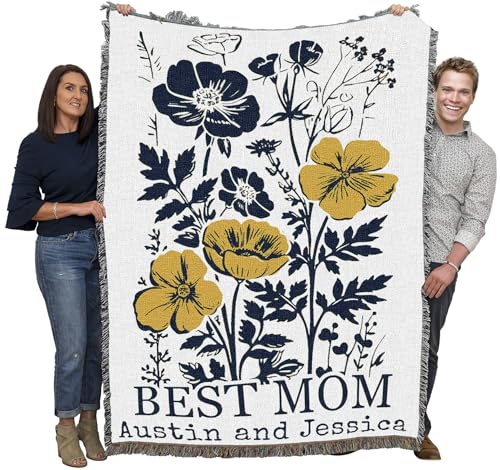 Pure Country Weavers Best Mom Blanket - Personalized - Custom Gift Tapestry Throw Woven from Cotton - Made in The USA (72x54) - color: Best Mom Blanket