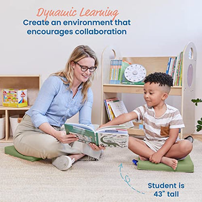 ECR4Kids SoftZone Floor Cushions, Square, Flexible Seating, Fern Green, 6-Piece - color: Fern Green