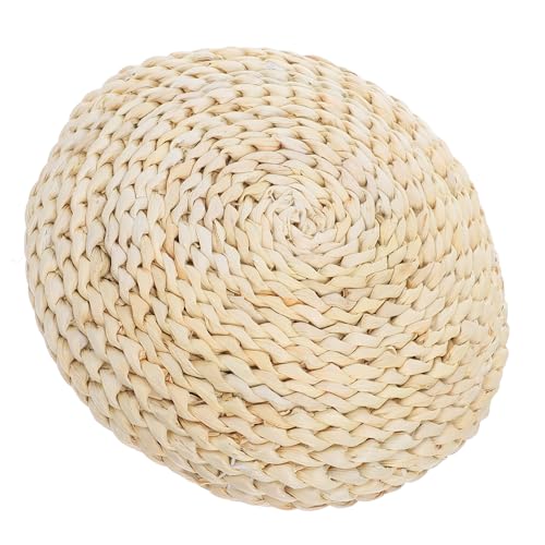ERINGOGO Straw Weaving Meditation Cushion 30x6cm, Hand-Woven Tatami Yoga Seat Mat with Space Cotton Filling, Lightweight Worship Cushion for Home, Yoga, and Zen Practice