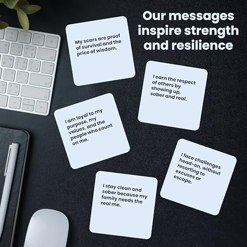 Affirmation Cards with Aromatherapy 50 Daily Motivation and Recovery-Inspired Affirmations with Wooden Stand & Magnetic Gift Box, Rosemary and Peppermint for Mindfulness and Reflection