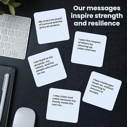 Affirmation Cards with Aromatherapy 50 Daily Motivation and Recovery-Inspired Affirmations with Wooden Stand & Magnetic Gift Box, Rosemary and Peppermint for Mindfulness and Reflection