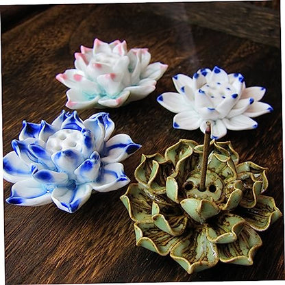 ABOOFAN Ceramic Lotus Adornment Creative Decorative Table Ornament for Home Accessories Unique Handmade Crafts for Desk Bookshelf Display Elegant Zen Style