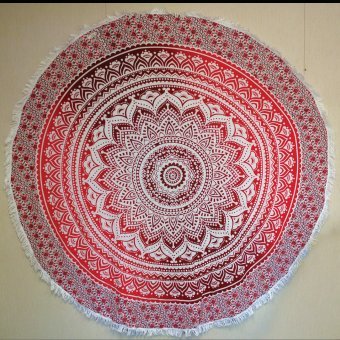 FUNKY BUDDHA 100% Cotton Roundie Beach Throw Tapestry, Cotton Tablecloth & Round Yoga Mat
