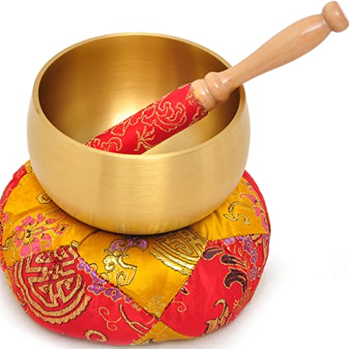 Brass Singing Bowls Meditation Sound Bowl Eight Auspicious Copper Chime Lotus Copper Chime Bowl Copper Crafts Ornaments，C - color: C