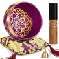 Tibetan Singing Bowls – Hand-Hammered in Nepal, Authentic Meditation Sound Bowls for Yoga, Chakra Healing, Mindfulness & Spiritual Self-Care Gifts for Women - color: Red(Lotus)
