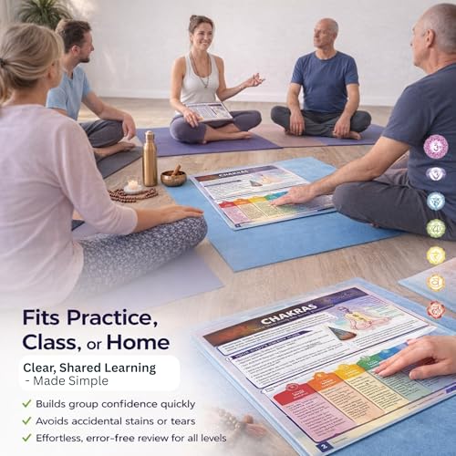Cramcharts Chakras – 4-Page Laminated Quick Reference Guide for the 7 Chakra System, Energy Centers, Yoga, Meditation & Spiritual Study Chart