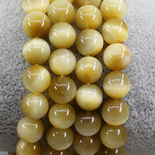 Keleny Gem Semi Precious Gemstones 8mm Round Beads Crystal Stretch Bracelets 7 Inch Unisex - color: Yellow Golden Tiger Eye Quartzite