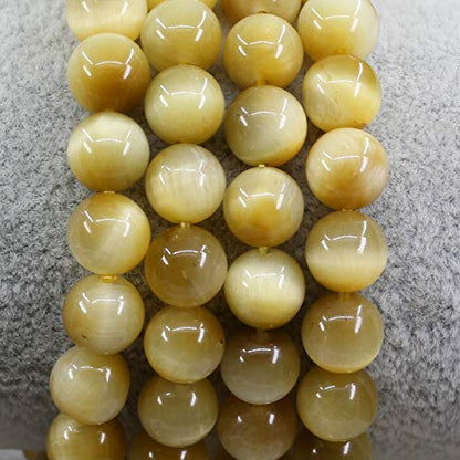 Keleny Gem Semi Precious Gemstones 8mm Round Beads Crystal Stretch Bracelets 7 Inch Unisex - color: Yellow Golden Tiger Eye Quartzite